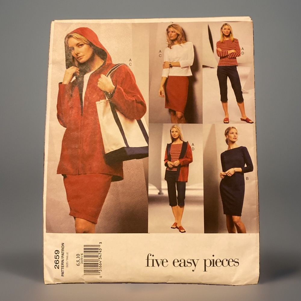 VOGUE Misses' Jacket,Dress,Top,Skirt,Pants Pattern 2659 Size 6-10 UNCUT